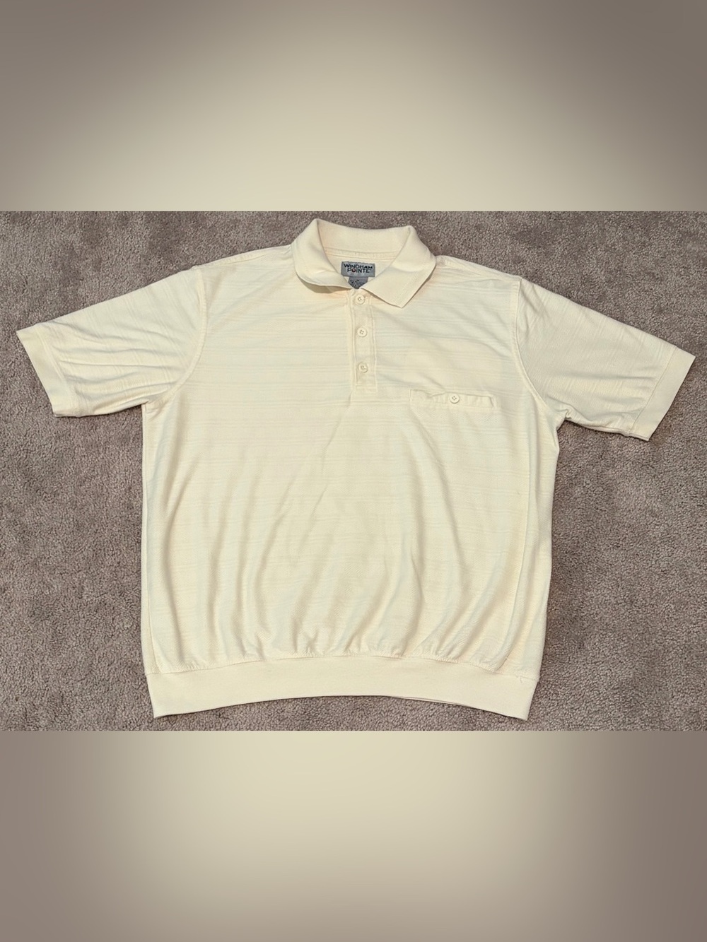 Windham Pointe Polo Men’s White Short Sleeve Banded Bottom Size Medium